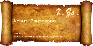 Kohut Zsuzsanna névjegykártya